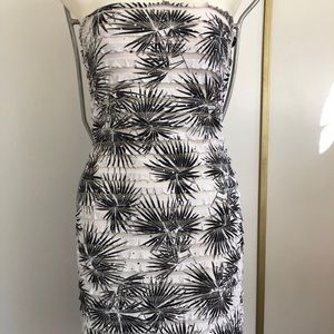 Love strapless palms with sparkles dress